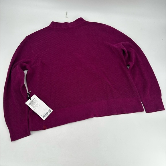 Lululemon Cotton Blend Mock Neck Sweater Heathered Wild Berry 1X NEW - Picture 5 of 5